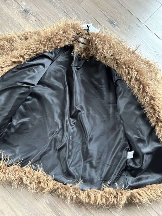 Lumina sztuczne futro futerko plaszcz beżowe camel one size