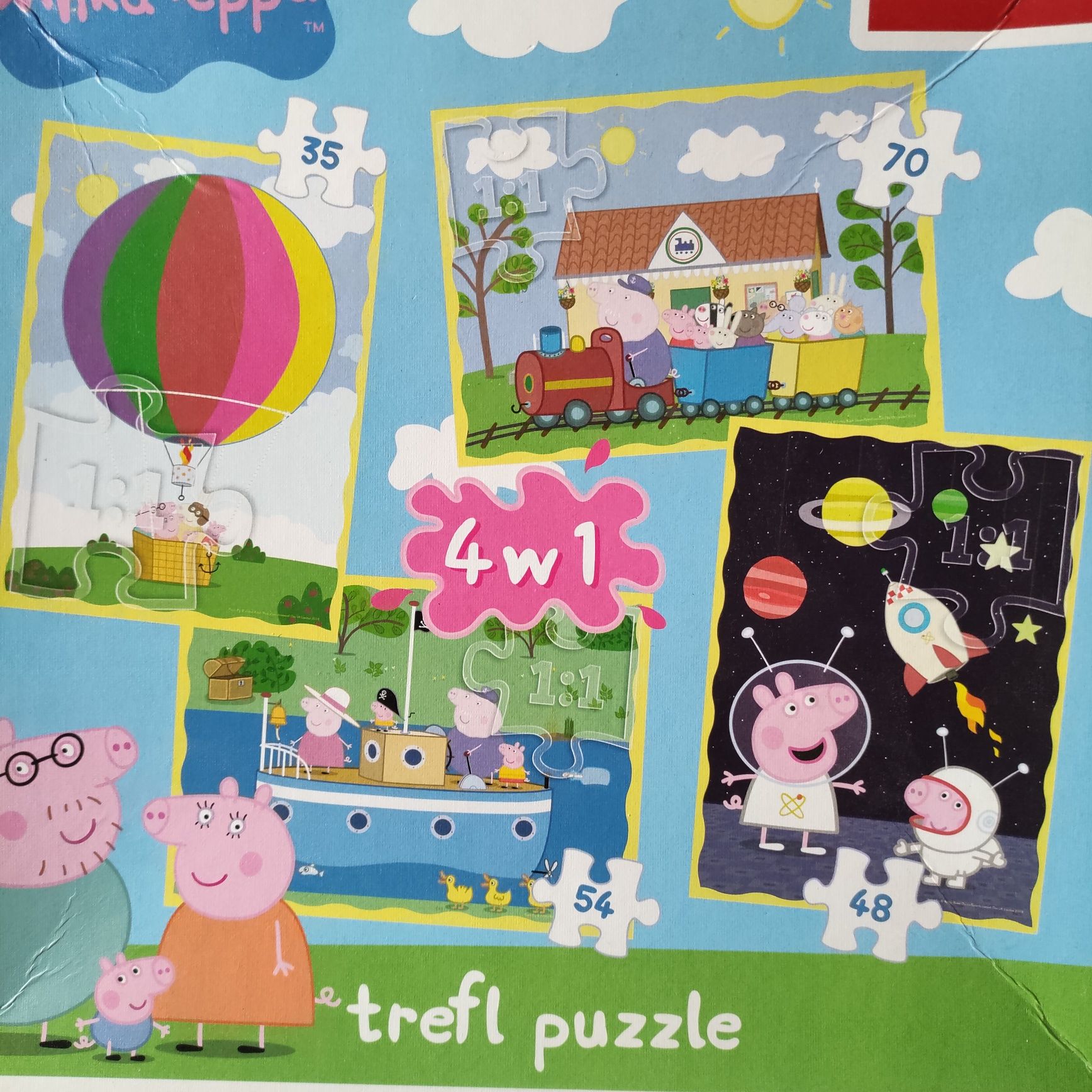 Puzzle świnka Peppa 10 układanek + mikrofon świnka Peppa