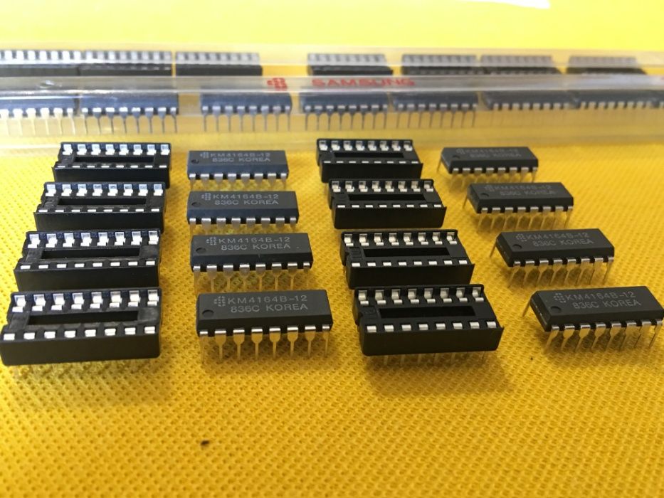8 Memorias Sinclair Commodore Apple Spectrum Samsung KM4164B12 +SOCKET