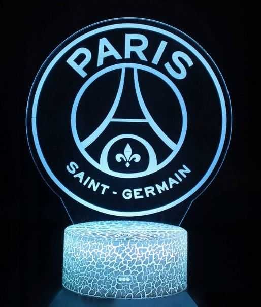 Lampka Nocna Dla Dzieci PSG PARIS SAINT-GERMAIN 3D LED + Pilot