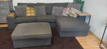 Sofa Kivik 3 os. z szezlongiem + Podnóżek  Narożnik Kanapa Ikea