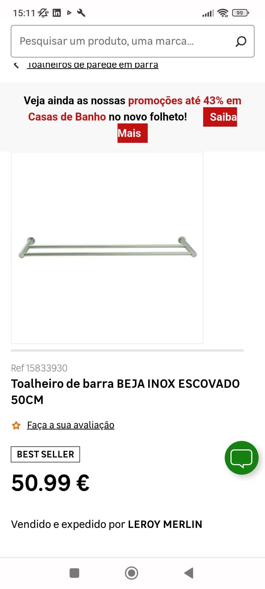 Toalheiros inox escovado (embalagem por abrir)