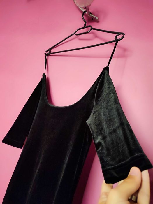 Sukienka Mini Wieczorowa Koktajlowa Aksamitna Satynowa New Look M