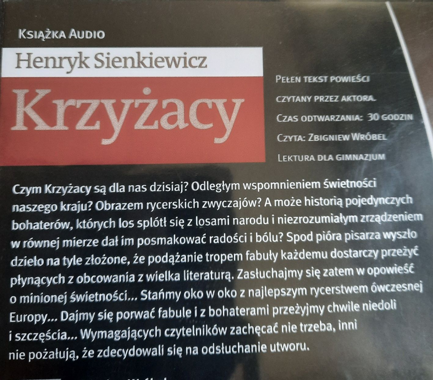 Krzyżacy - Henryk Sienkiewicz; 2 CD; audiobook