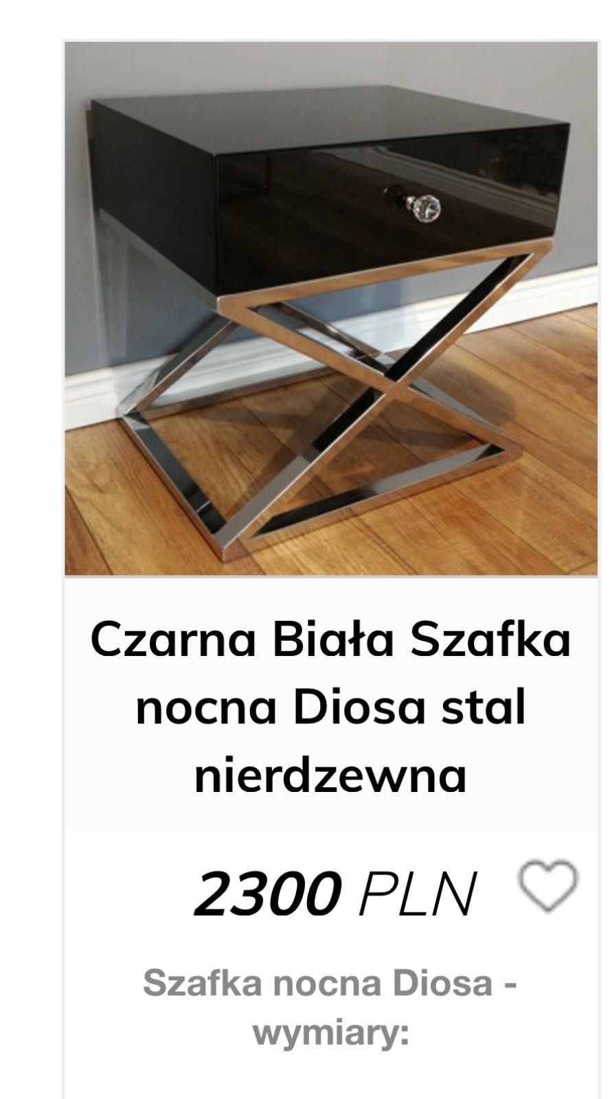 Zestaw toaletka Diosa i 2 x stolik nocny, Acero