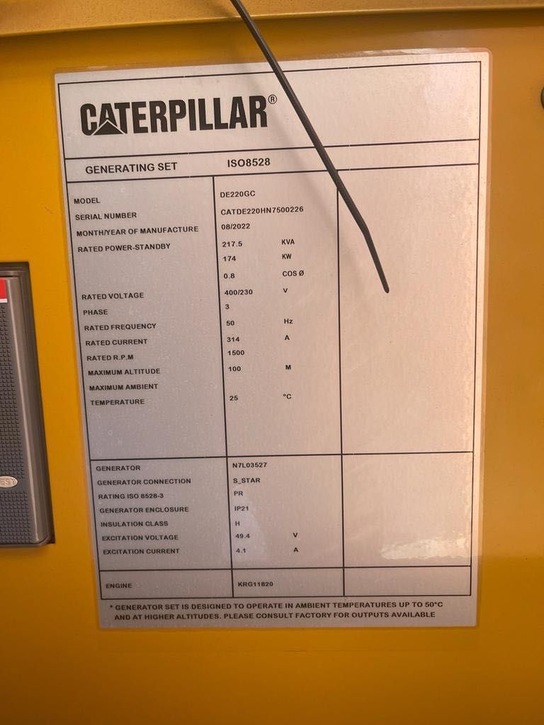 Дизельный генератор Caterpillar CAT DE220GC 220 кВА, 174 кВт НА СКЛАДЕ