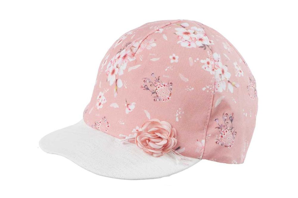 Jamiks YUMMI czapka z daszkiem miękka kaszkiet kwiaty 48-50 49cm