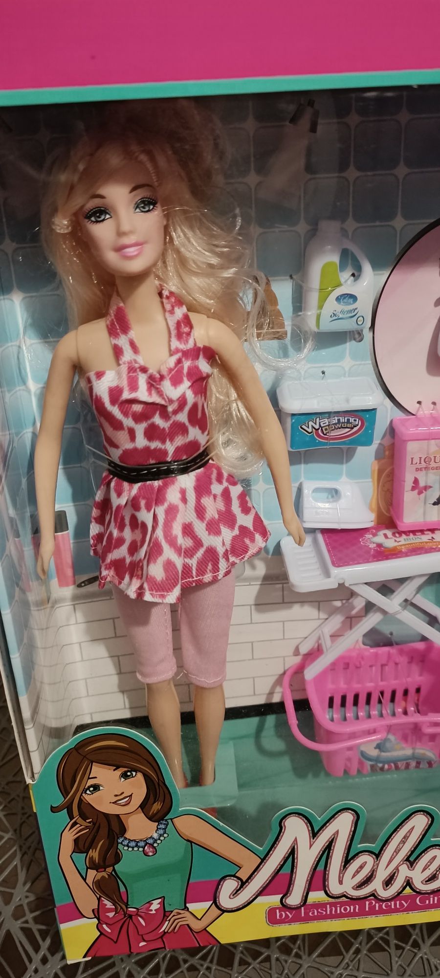 Zestaw Lalka ala Barbie w Pralni z Akcesoriami