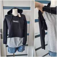 Czarna bluza crop top 2w1 Bench L (bluza + tshirt)