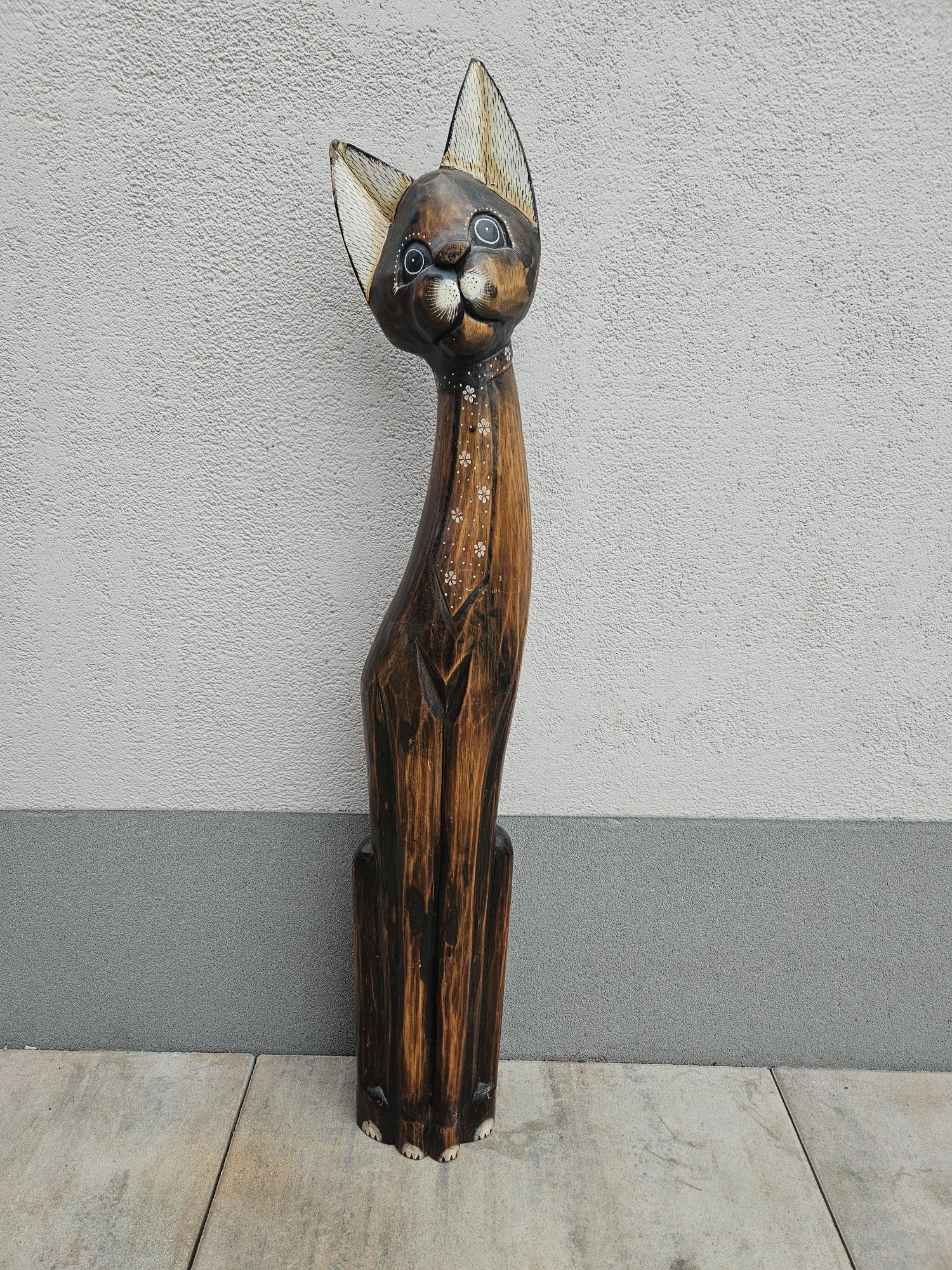 Kot figura z drewna,100cm
