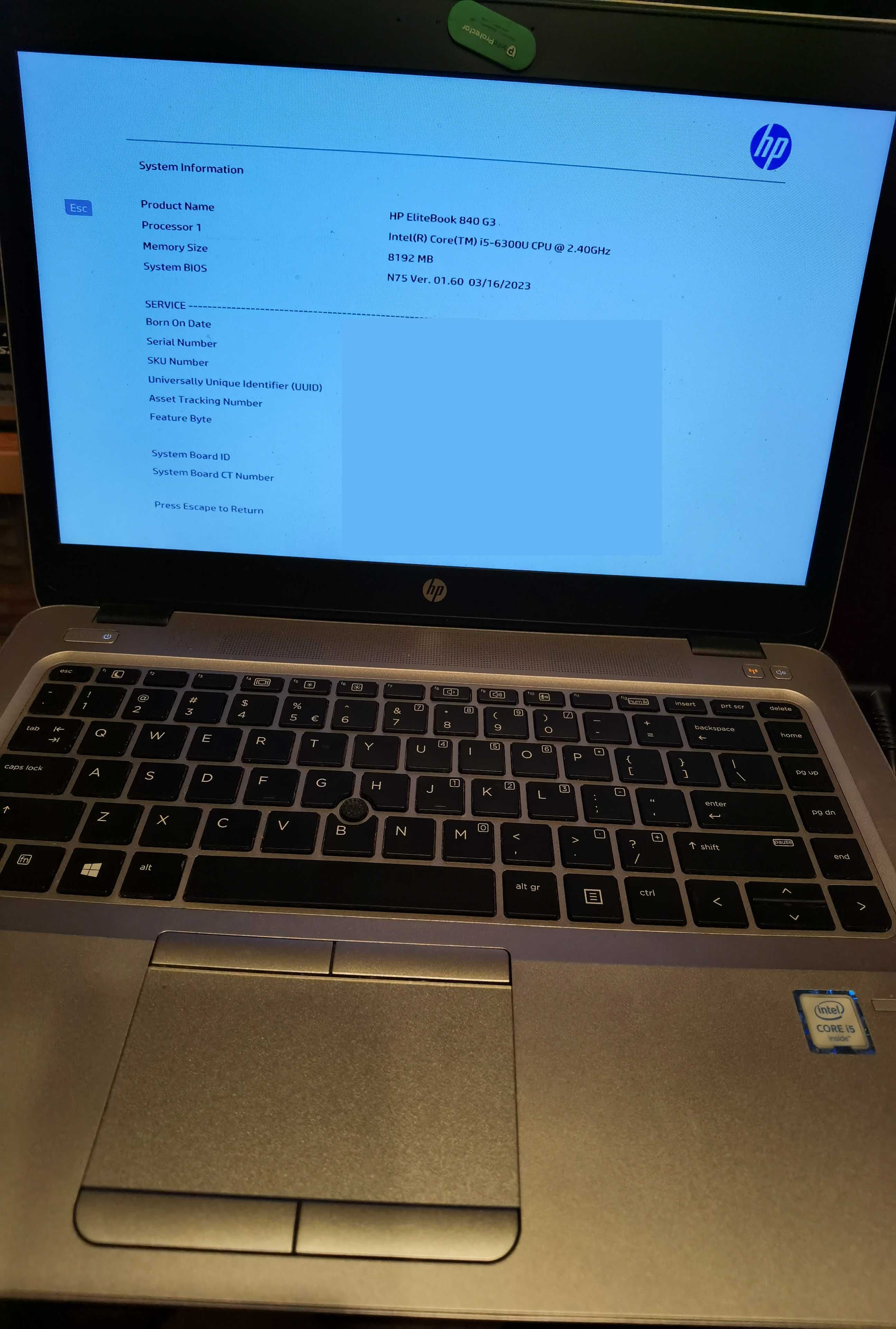 Laptop HP EliteBook 840 g3a 14" Intel i5 8GB / SSD256GB Win11 PRO 64b.