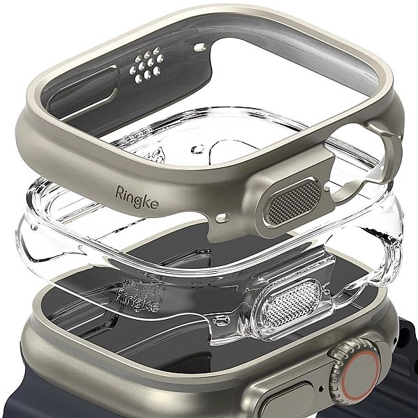 Etui Ringke Slim 2-pack do Apple Watch Ultra (49 mm) Clear & Titanium