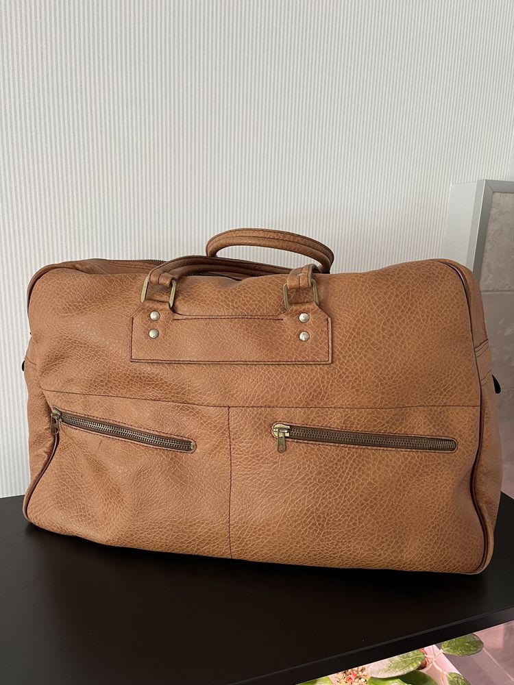 Torba podróżna camel brązowa 32x52x19