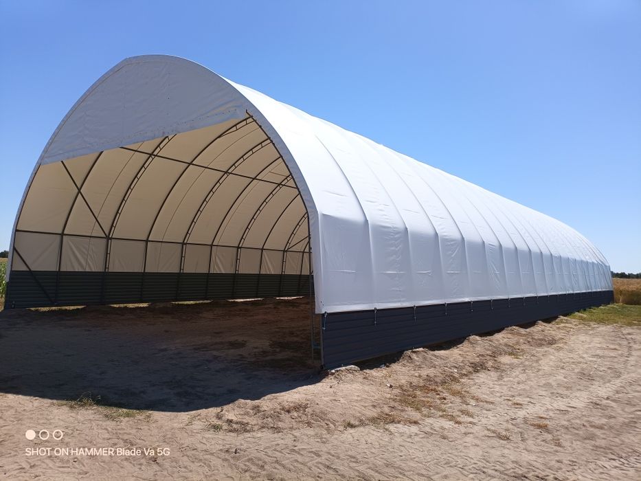 Hala łukowa wiata namiot słoma bydło drób maszyny