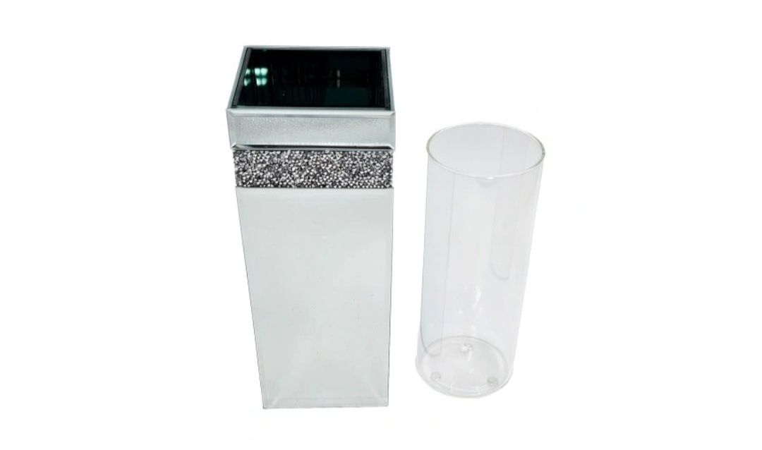 Wazon lustrzany osłonka flakon szklany kryształ Cristal 25 cm KJA72