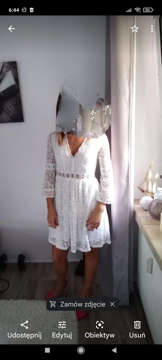 Sukienka biała- koronka