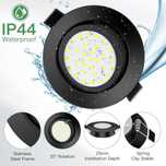 Dexnump 5 W LED wpuszczane spoty sufitowe czarne, regulowane, IP44
