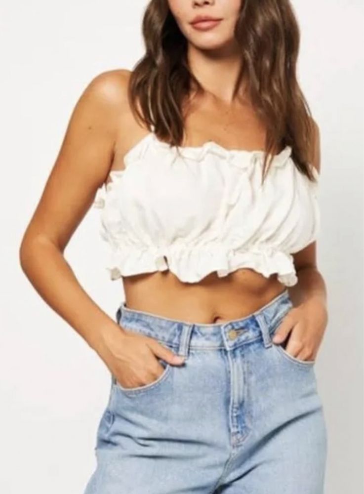 Топ h&m linen strappy top