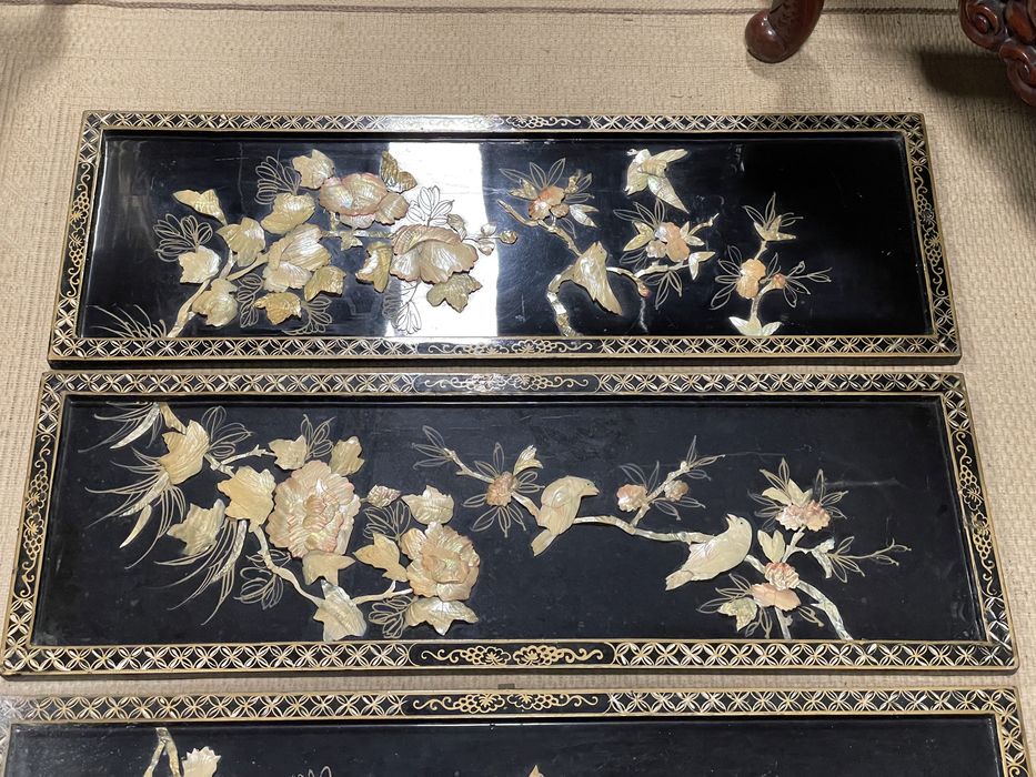 Placas orientais em madreperola