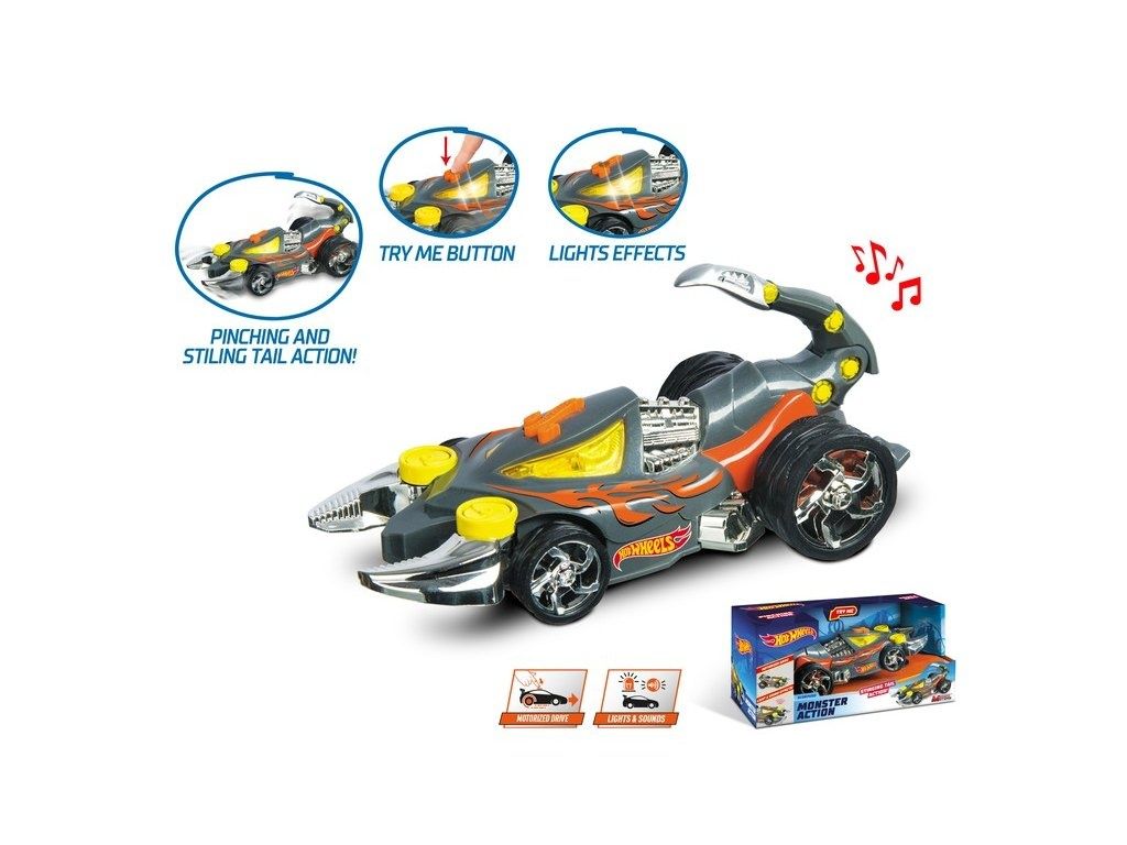 Hot wheels duze autko skorpion dźwięki,  naped, swieci