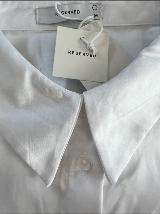 NOWA, biała, oversizowa koszula z kołnierzykiem