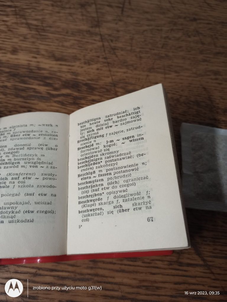 Słownik minimum polsko-niemieckie,  niemiecko-polski, 1967rw