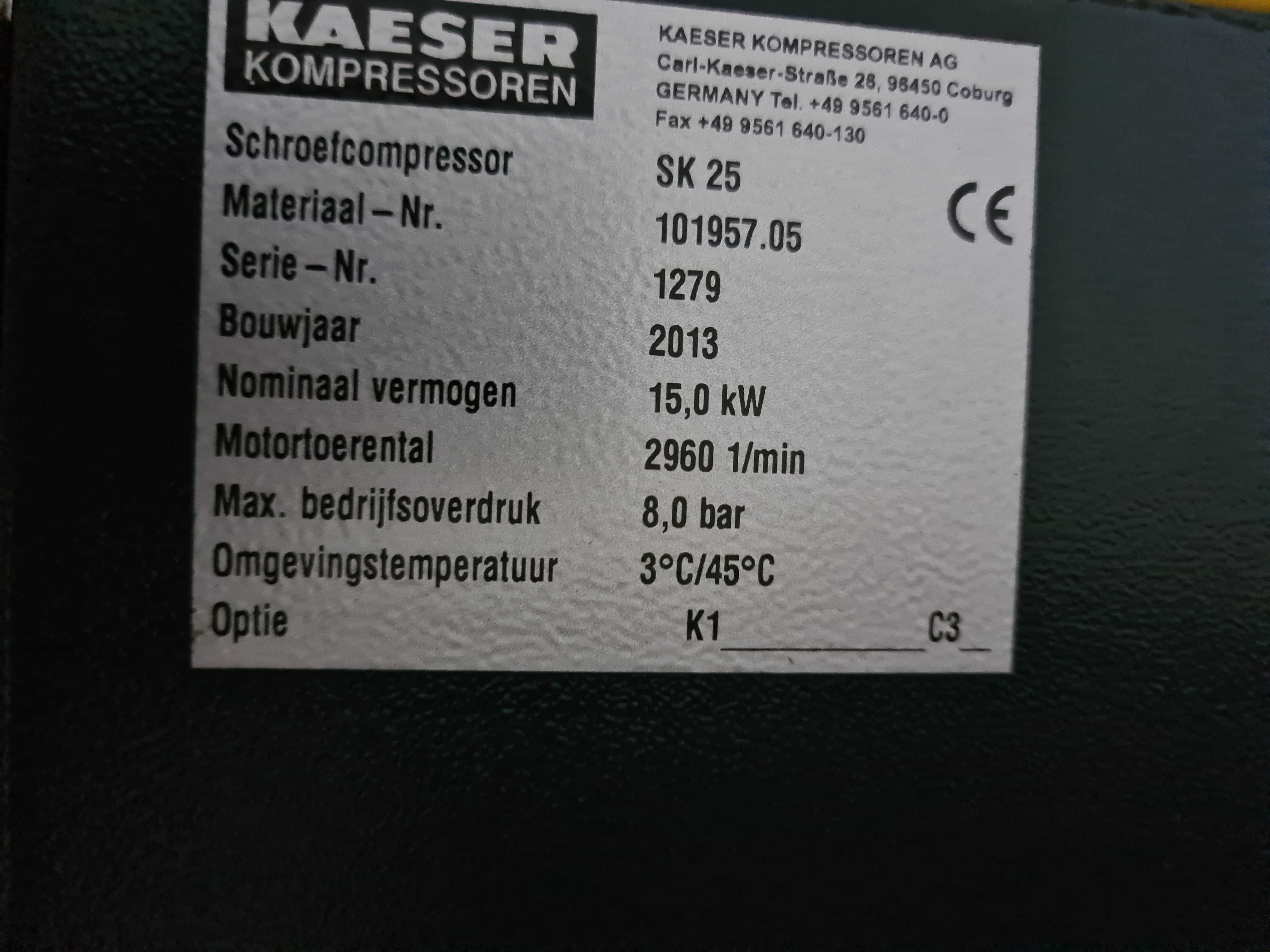 Kompresor śrubowy KAESER SK 25 15 kw