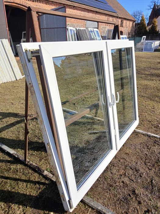 Okna dwuskrzydłowe 184x132 pcv oko z demontażu białe DOWÓZ CAŁY KRAJ