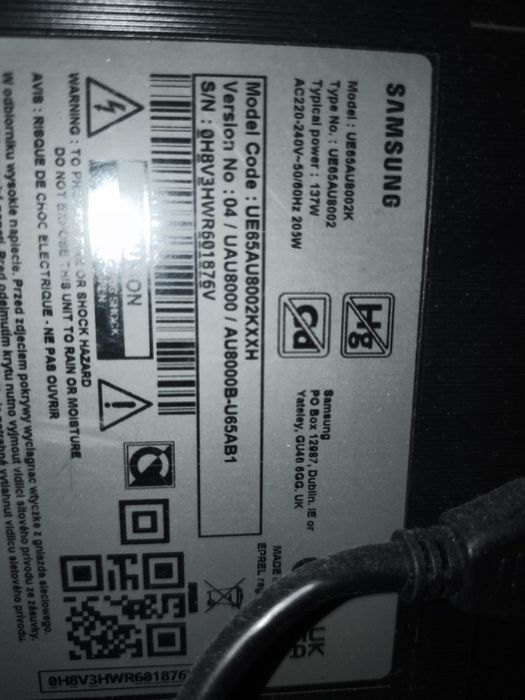 Telewizor Samsung uszkodzony