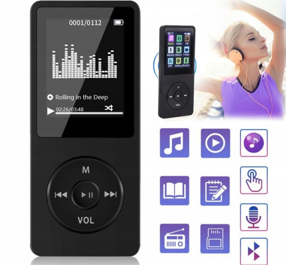 Odtwarzacz MP3 MP4 Bluetooth 32GB Radio FM HIFI Przenośny Menu