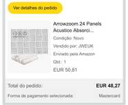 Espuma acustica branca - 24 peças