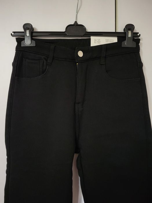 Теплі штани джинси М 46р (28) скінні зимові на флісі утеплені джеггінс