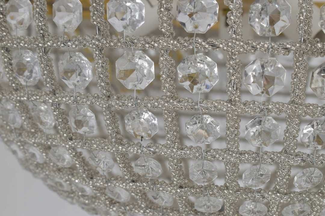 Kryształowy Plafon - Lampa Sufitowa Żyrandol - Zdobiony Mosiądzem fi38