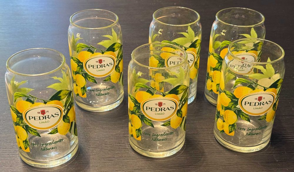 Conjunto de 6 copos de Pedras Limão