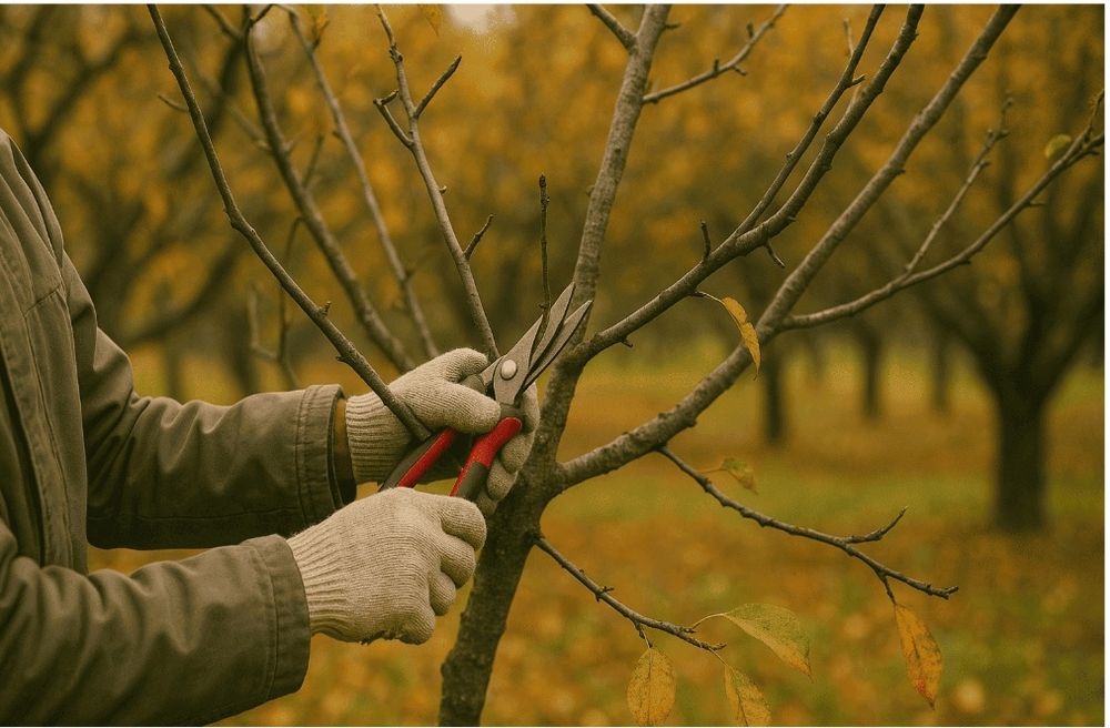 Обрізання дерев, догляд за садом