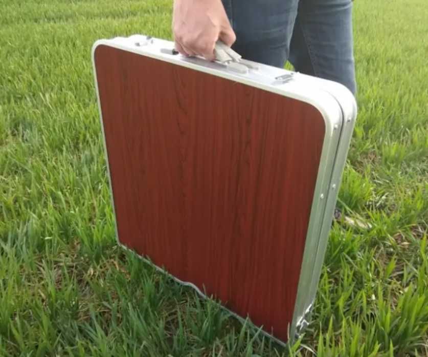 Стіл алюмінієвий 4 стільці в чемодані розкладний для пікніка червоний