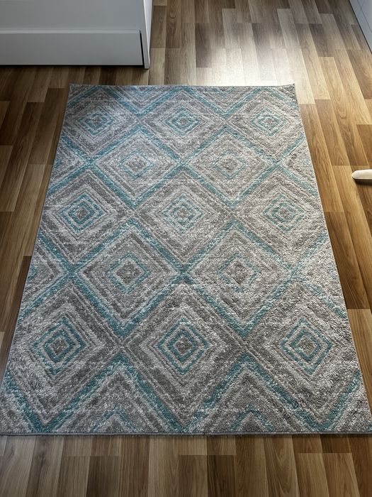 Dywan szaro-turkusowy 133x185 cm