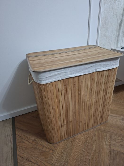 Kosz na pranie 3 komorow Nowy Bambusowy