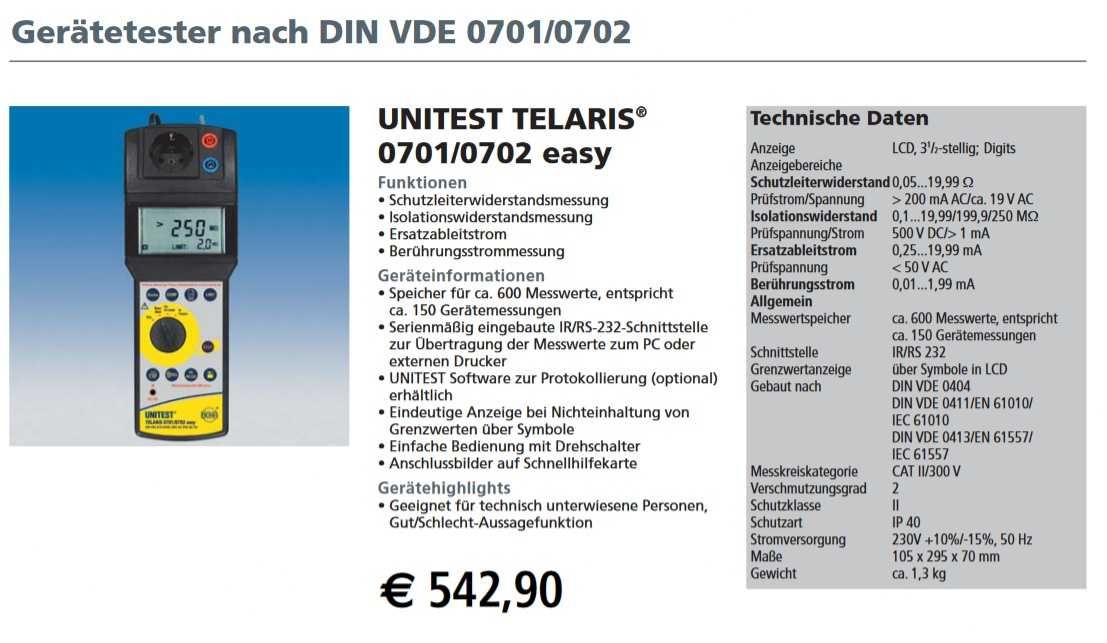 Urządzenie Pomiarowe BEHA UNITEST TELARIS Miernik Tester JAK NOWY !