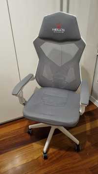 fotel hell s chair biurowy gamingowy szary biały