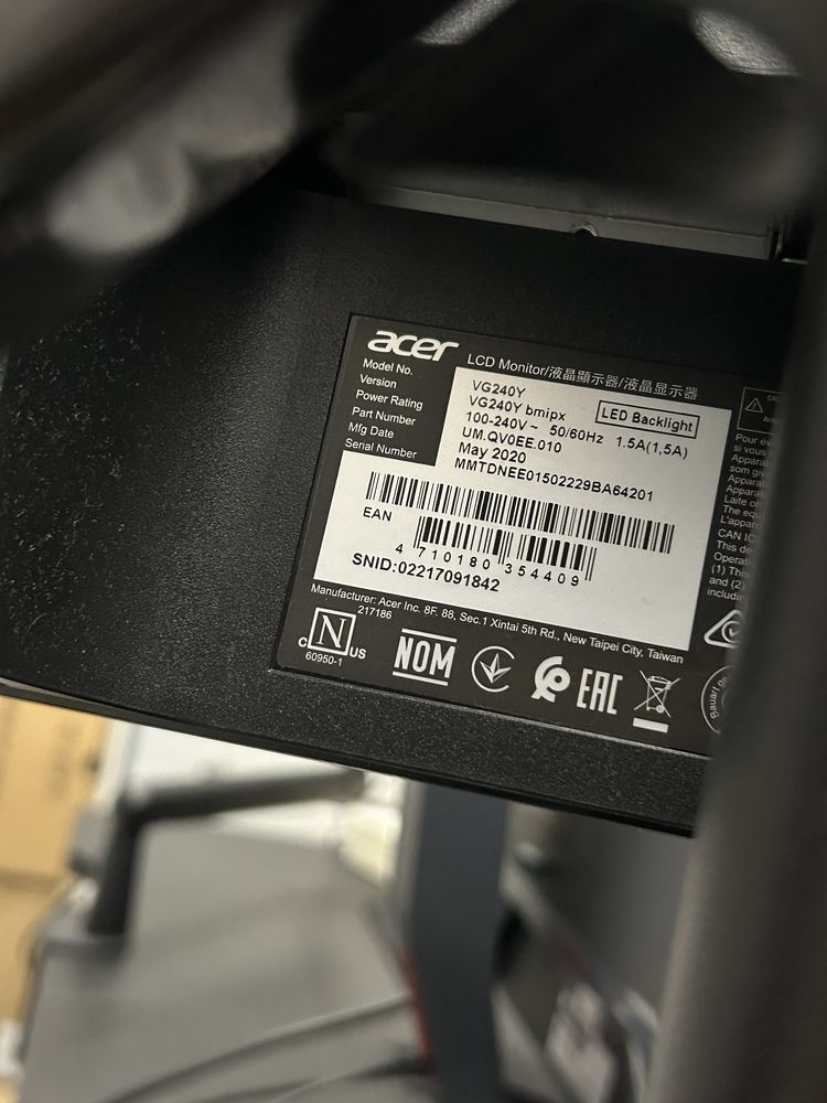 Monitor acer VG240Y 75hz