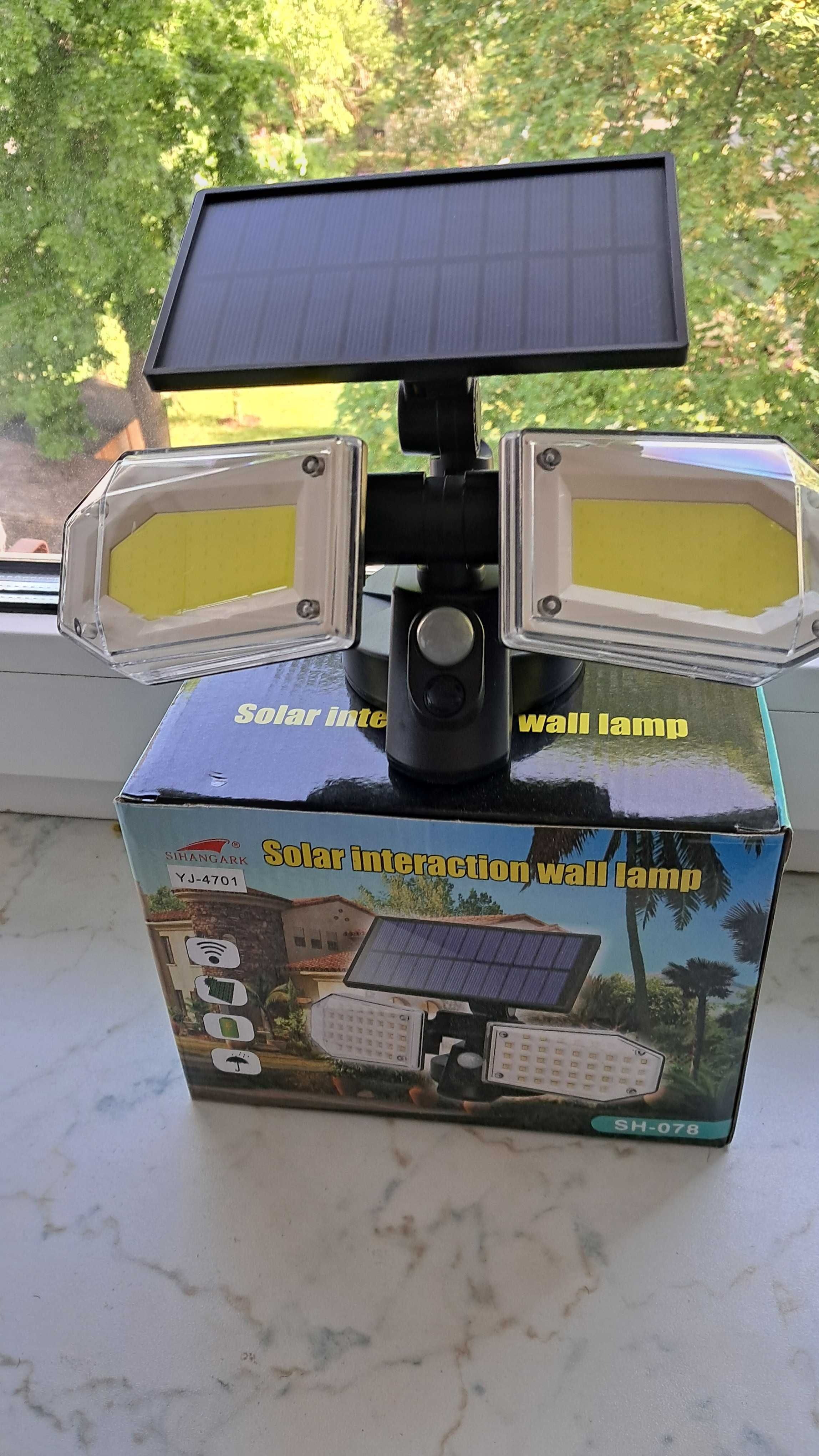 Lampa solarna uliczna ogrodowa z czujnikiem ruchu i zmierzchu