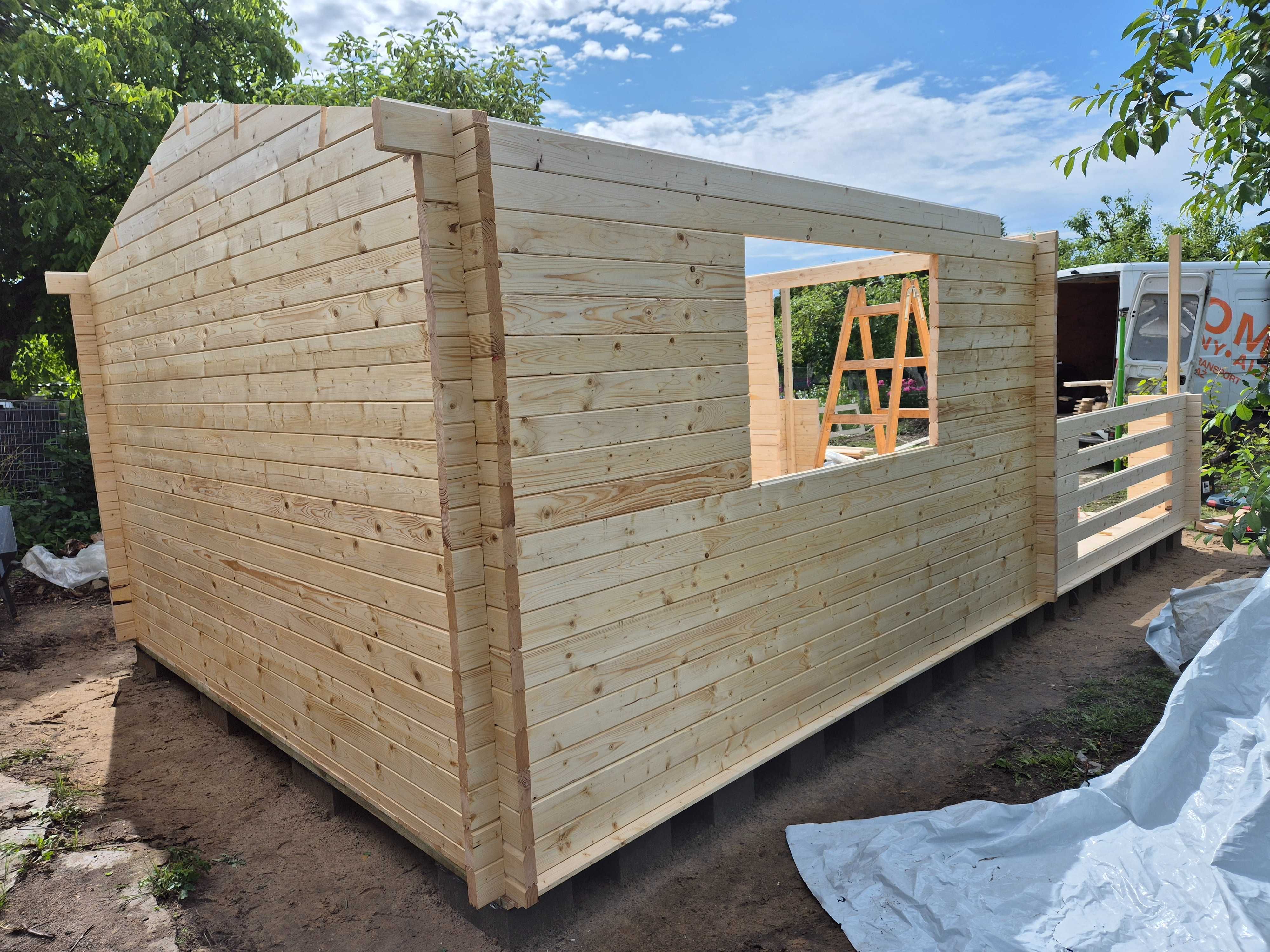 dostepny od ZARAZ domek drewniany+TARAS* 7m x 4m*28 m2 *SCIANY aż 45mm