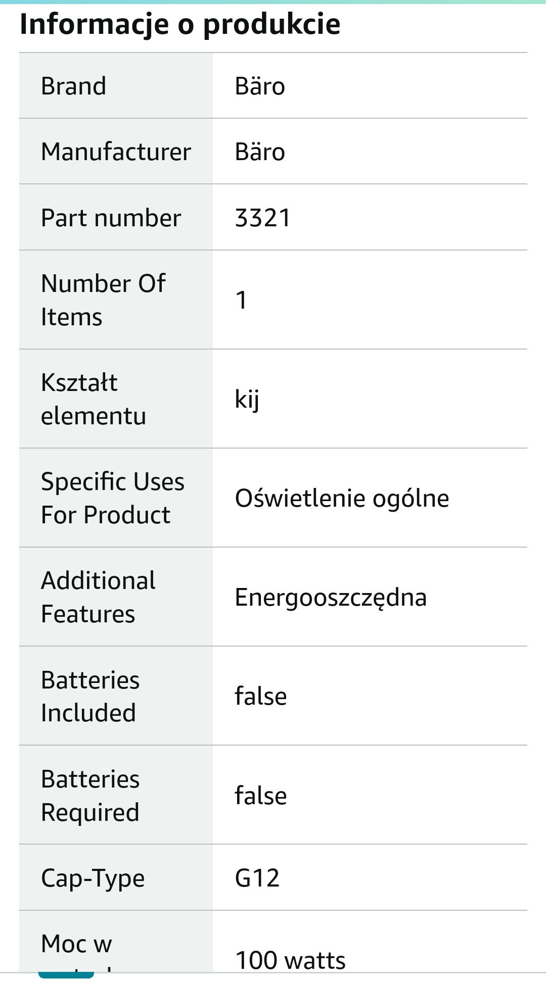 Lampa Baro 100W Spożywcza ORYGINAŁ