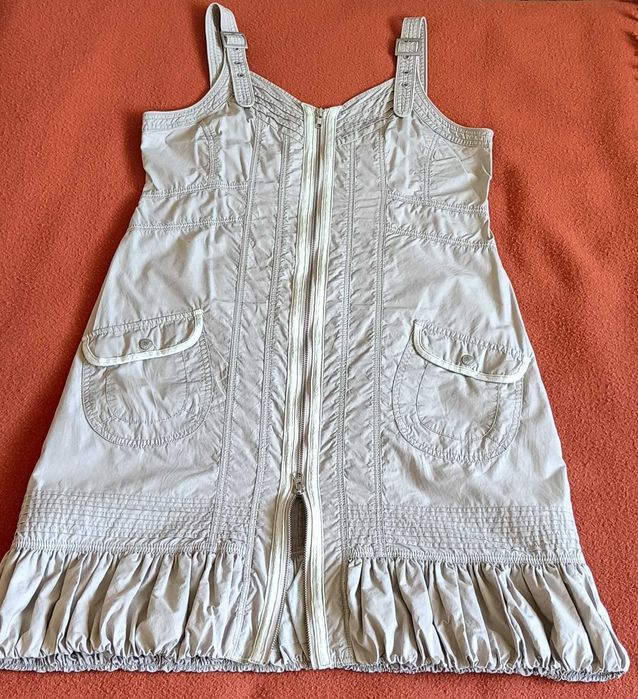 Spódnica na szelkach beżowa z bawełny L