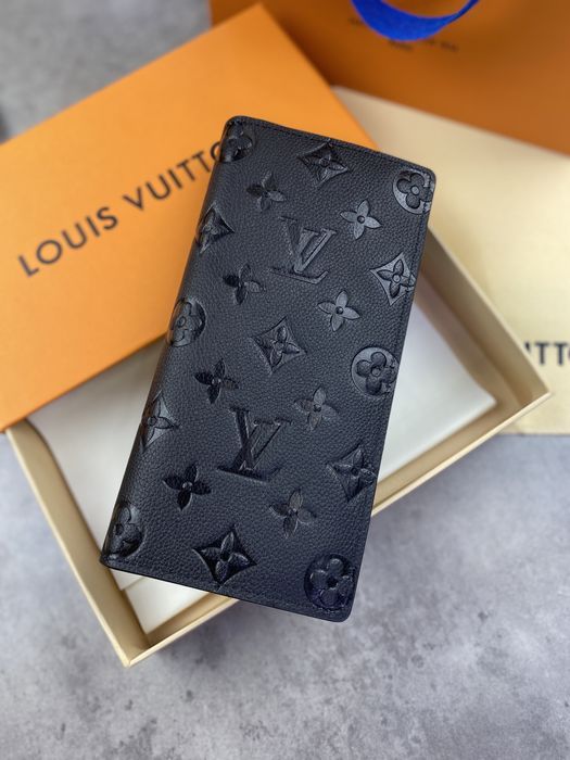 Кожаный органайзер Louis Vuitton черный кошелек Луи Виттон клатч k322