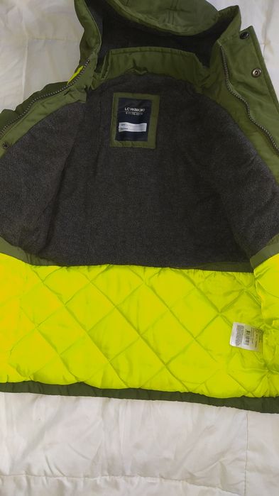 Зимова курточка для хлопчика зеленого кольору 123-128 6-7 років шапка