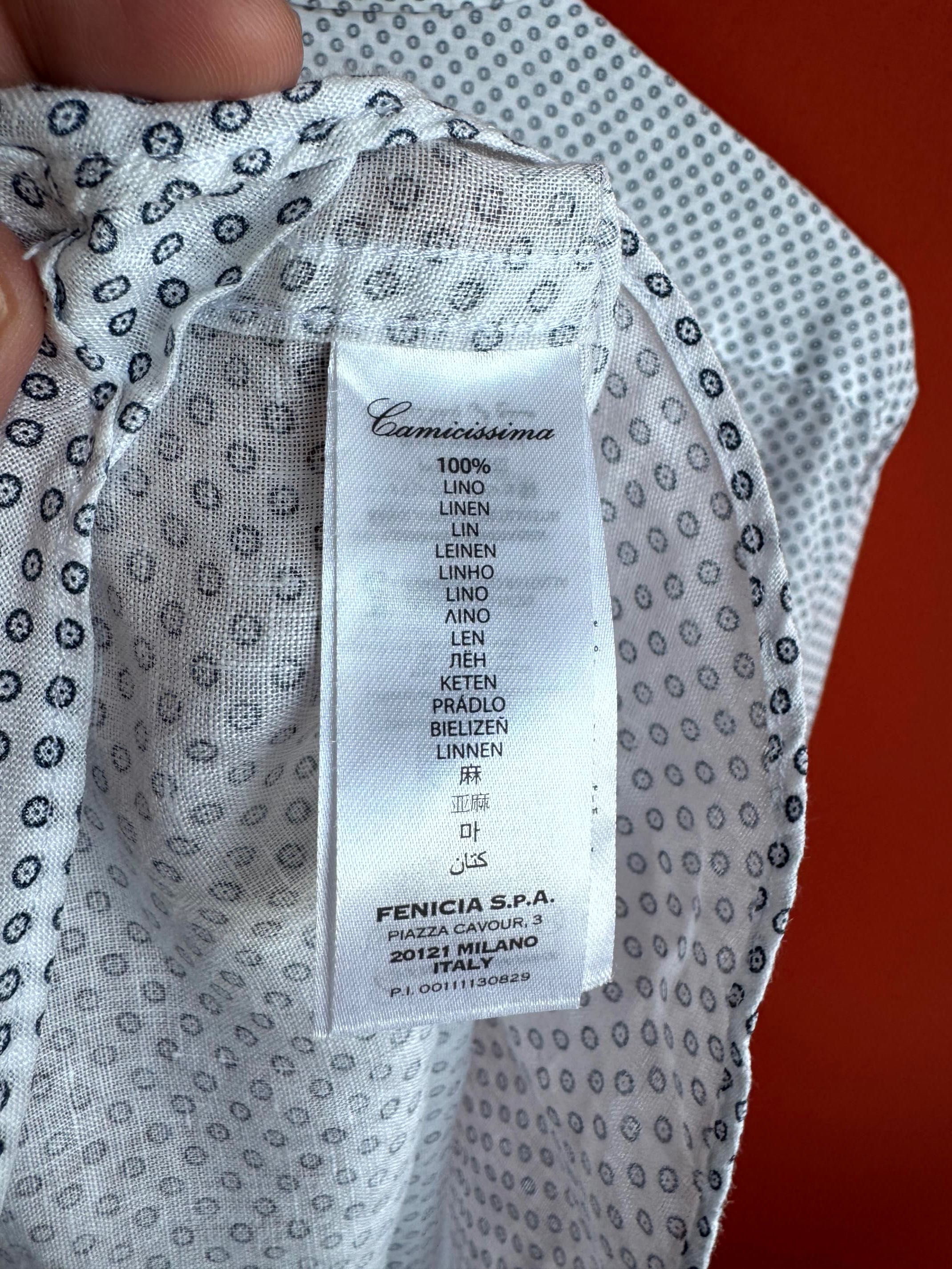Camicissima Linen чоловіча літня лляна сорочка рубашка розмір L XL