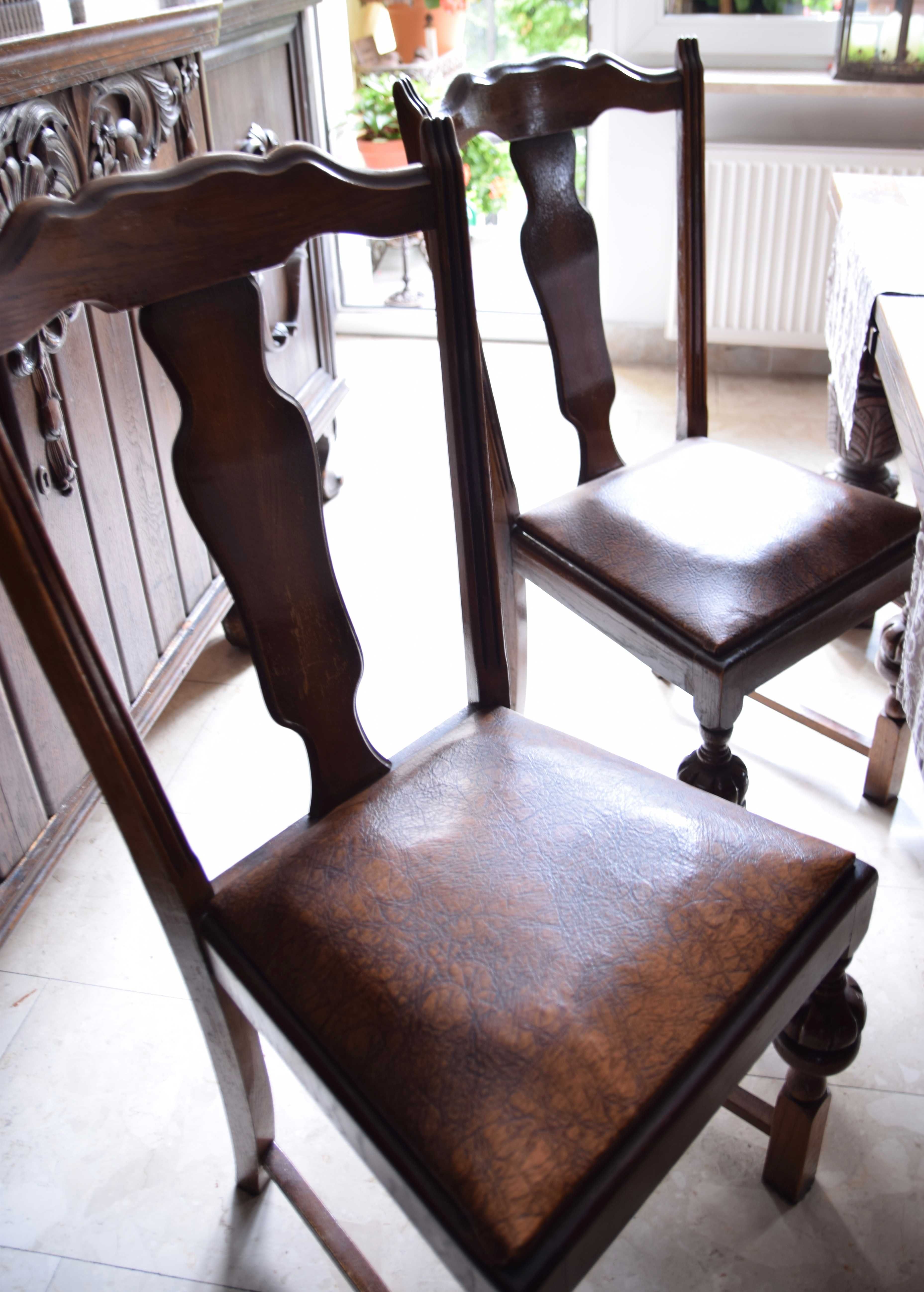 6 krzeseł klasycznych ze skórą XX w 97x47x57 cm