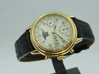 M & M Automatic Chronograph z Fazami Księżyca Cal.Valjoux 7758 Złocony